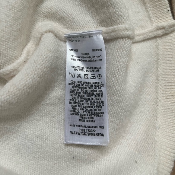 Ted Baker Ivory Peplum Sweater - Picture 7 of 7